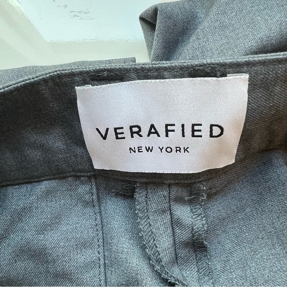 Verafied New York High Rise Slouchy Wool Blend Gray Wide Leg Trouser Pants- S - Picture 6 of 16